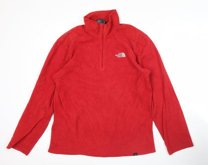The North Face Men's Red Small 1/4 Zip Fleece Sweatshirt Outdoor