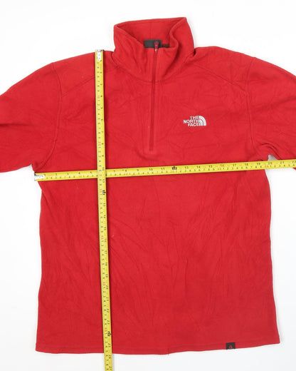 The North Face Men's Red Small 1/4 Zip Fleece Sweatshirt Outdoor