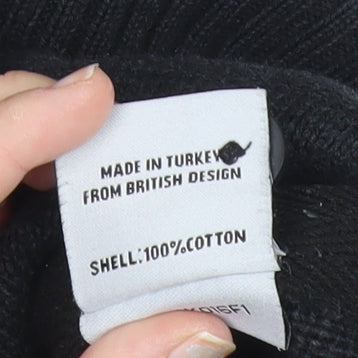 Superdry Mens Black XL Cotton High Neck Pullover Jumper