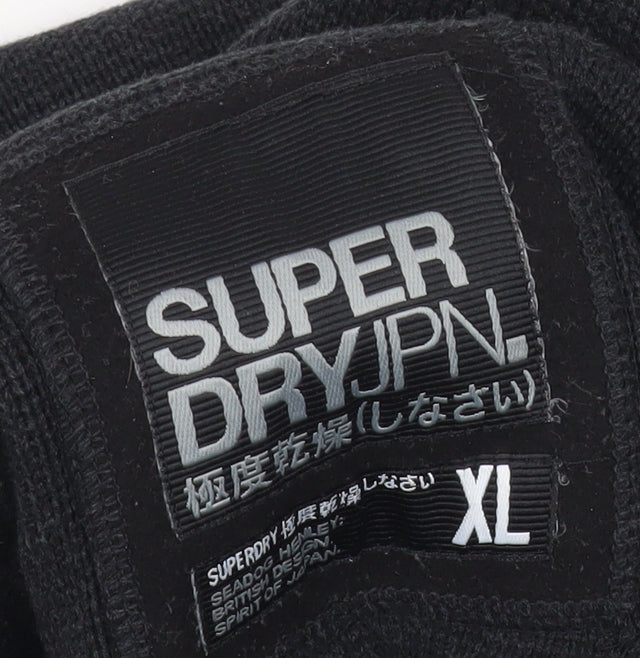 Superdry Mens Black XL Cotton High Neck Pullover Jumper