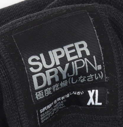 Superdry Mens Black XL Cotton High Neck Pullover Jumper