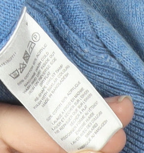 French Connection Men's Blue Cotton Acrylic Crew Neck Jumper L