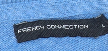 French Connection Men's Blue Cotton Acrylic Crew Neck Jumper L