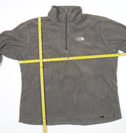 The North Face Mens Grey Fleece Sweatshirt L 1/2 Zip Pullover Outdoor