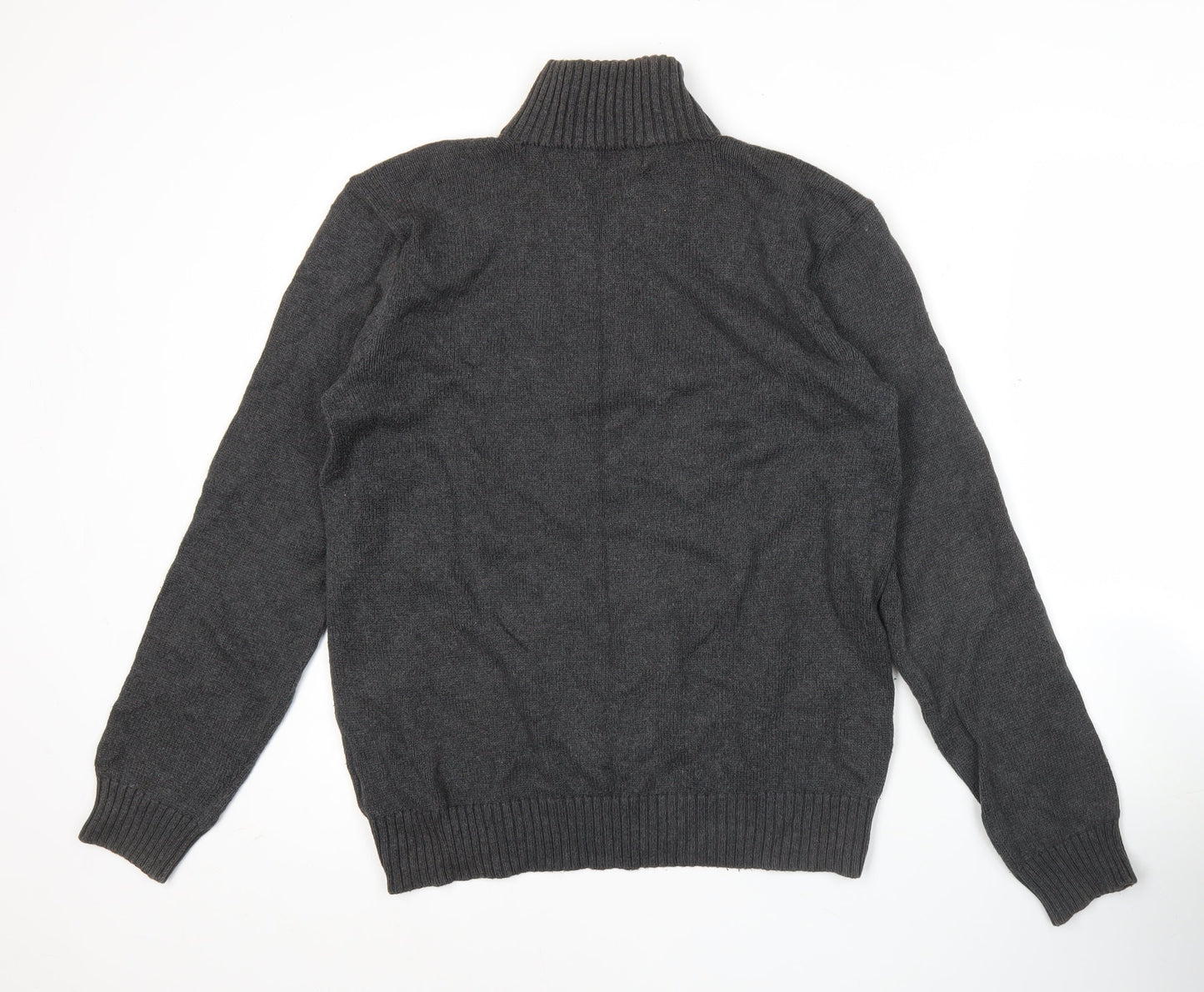 Ralph Lauren Men’s Grey Cotton Half Zip Jumper Size S Regular Fit