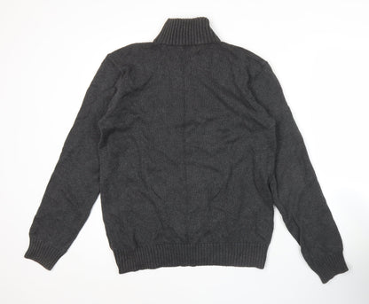 Ralph Lauren Men’s Grey Cotton Half Zip Jumper Size S Regular Fit