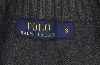 Ralph Lauren Men’s Grey Cotton Half Zip Jumper Size S Regular Fit