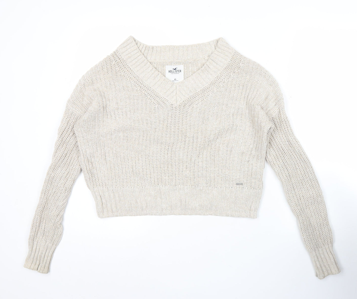 Womens UK Size XS Hollister Beige Pullover Jumper