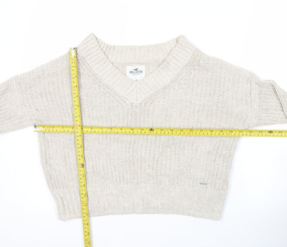 Womens UK Size XS Hollister Beige Pullover Jumper