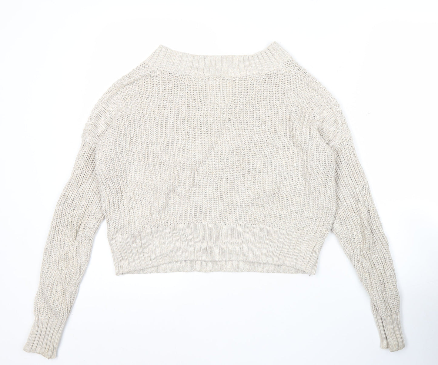 Womens UK Size XS Hollister Beige Pullover Jumper