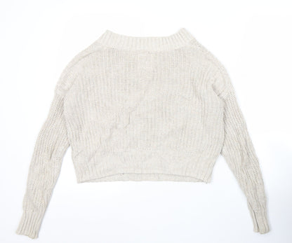 Womens UK Size XS Hollister Beige Pullover Jumper