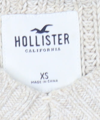 Womens UK Size XS Hollister Beige Pullover Jumper
