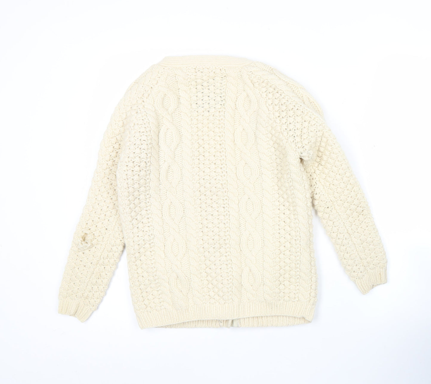 Jack Wills Womens Ivory Wool Chunky-Knit Cardigan UK 8