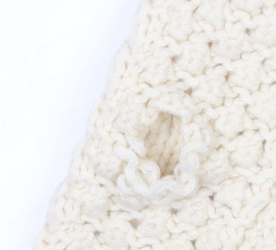 Jack Wills Womens Ivory Wool Chunky-Knit Cardigan UK 8