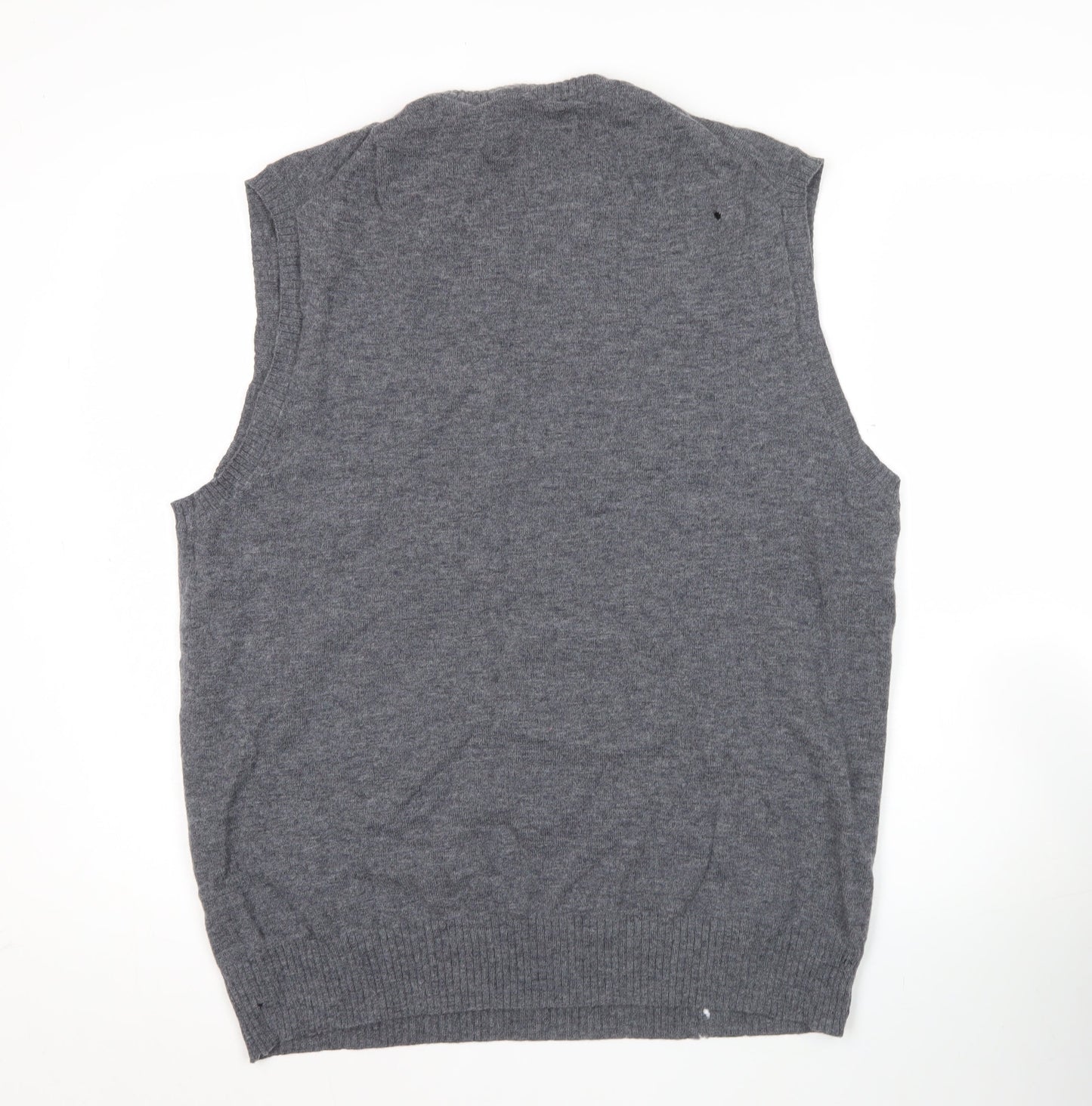 Boden Men’s Grey Lambswool V-Neck Jumper Vest XL Knit Wool Sleeveless