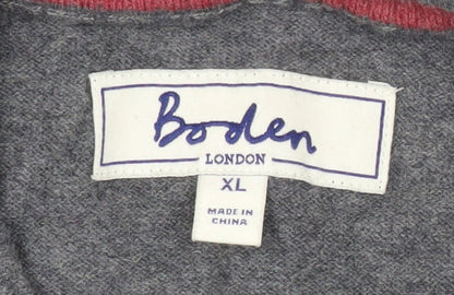Boden Men’s Grey Lambswool V-Neck Jumper Vest XL Knit Wool Sleeveless