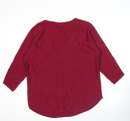 Womens UK Size XS Jigsaw Red Pullover Jumper