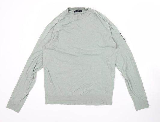 Jack & Jones Men’s Green Cotton Blend Pullover Jumper L