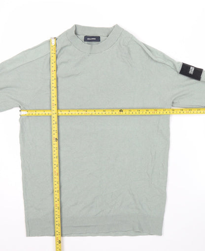 Jack & Jones Men’s Green Cotton Blend Pullover Jumper L