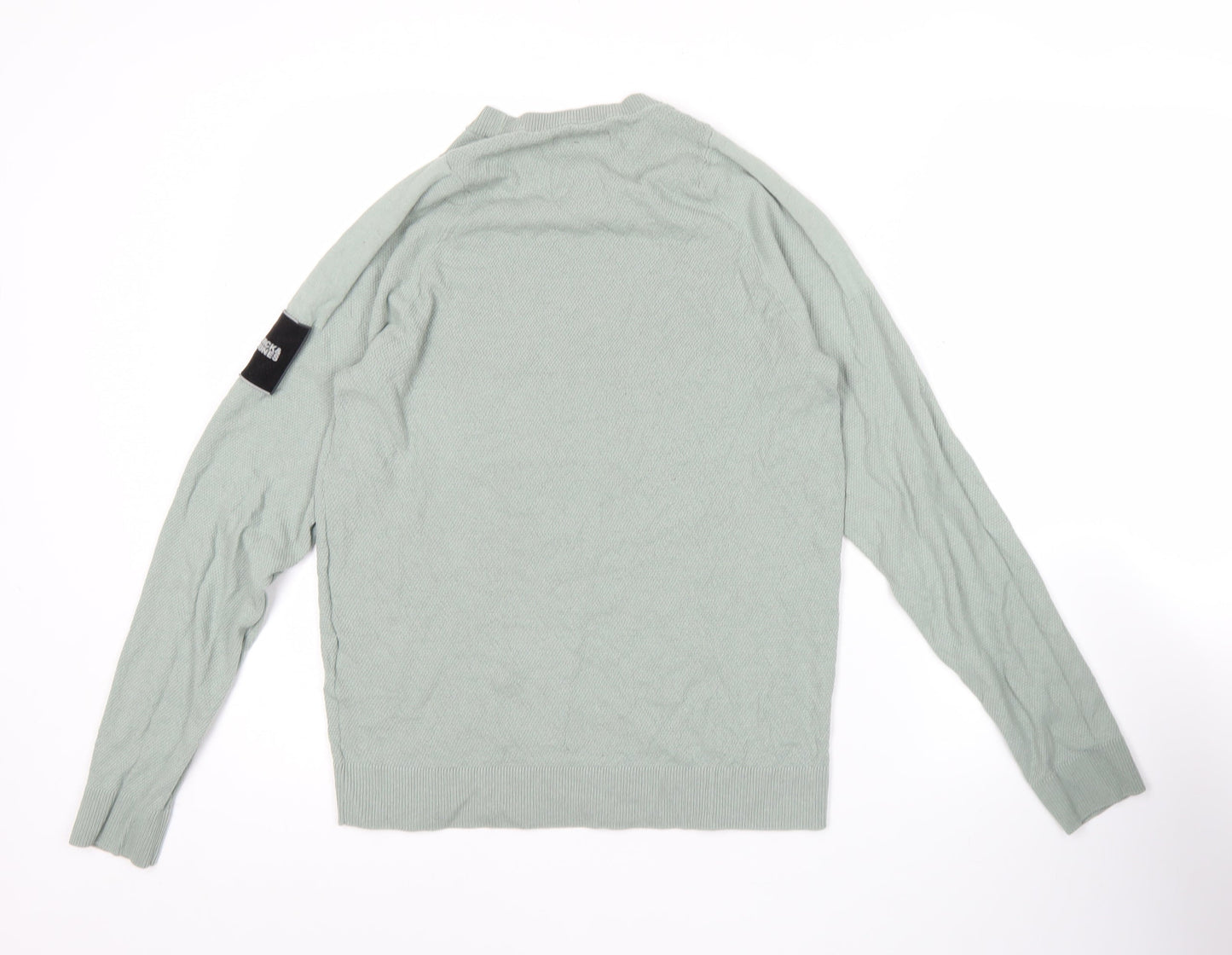 Jack & Jones Men’s Green Cotton Blend Pullover Jumper L