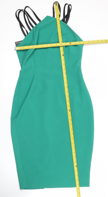 Vesper Women’s Green Size 10 Bodycon Halter Cocktail Dress