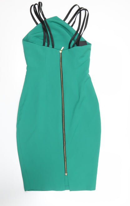 Vesper Women’s Green Size 10 Bodycon Halter Cocktail Dress
