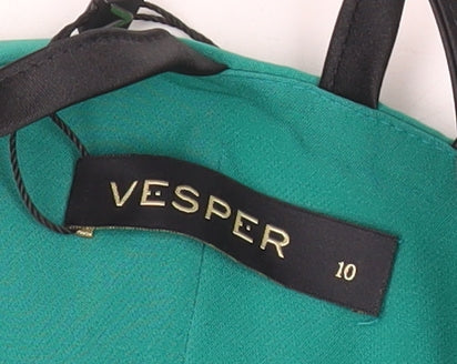 Vesper Women’s Green Size 10 Bodycon Halter Cocktail Dress