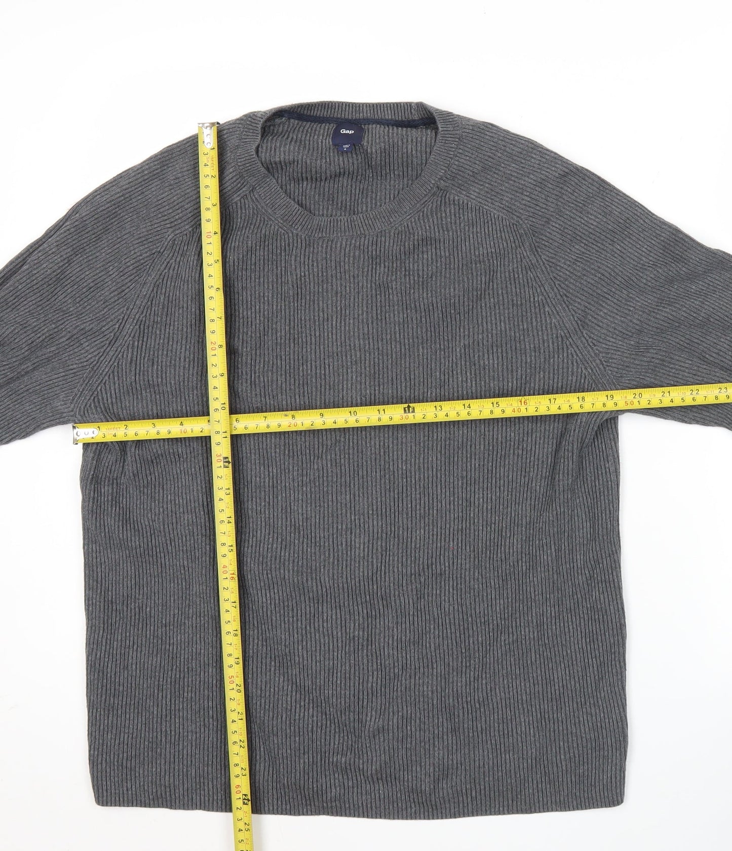 Gap Men’s Grey Cotton Knit Pullover Jumper L Long Sleeve