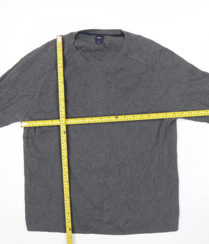 Gap Men’s Grey Cotton Knit Pullover Jumper L Long Sleeve