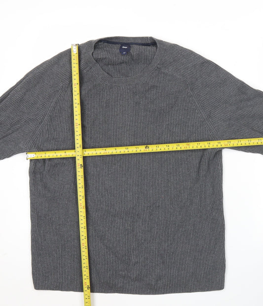 Gap Men’s Grey Cotton Knit Pullover Jumper L Long Sleeve