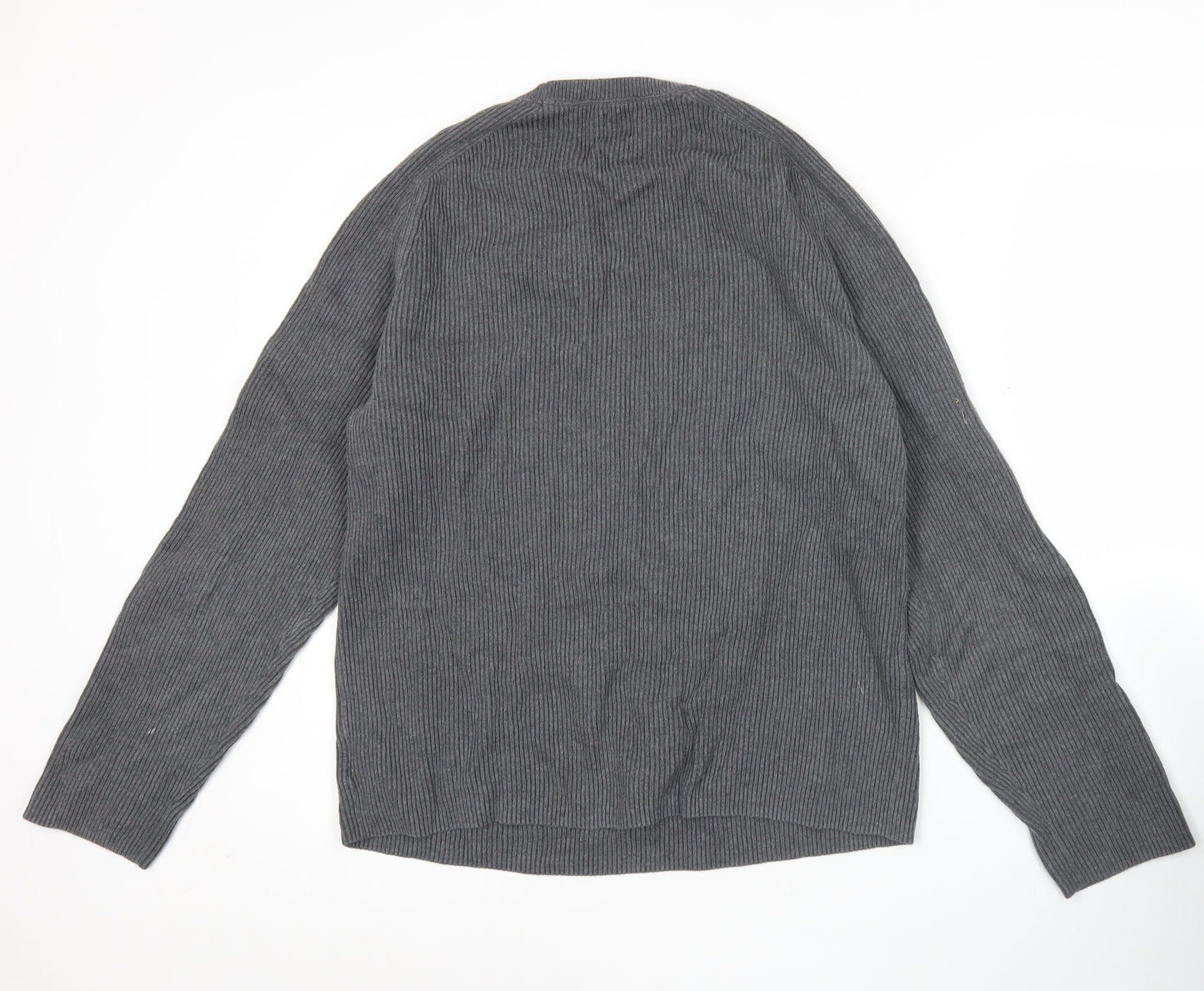 Gap Men’s Grey Cotton Knit Pullover Jumper L Long Sleeve