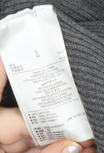 Gap Men’s Grey Cotton Knit Pullover Jumper L Long Sleeve