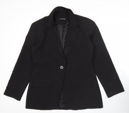 Boohoo Women’s Black Size 14 Blazer Jacket Single Breasted