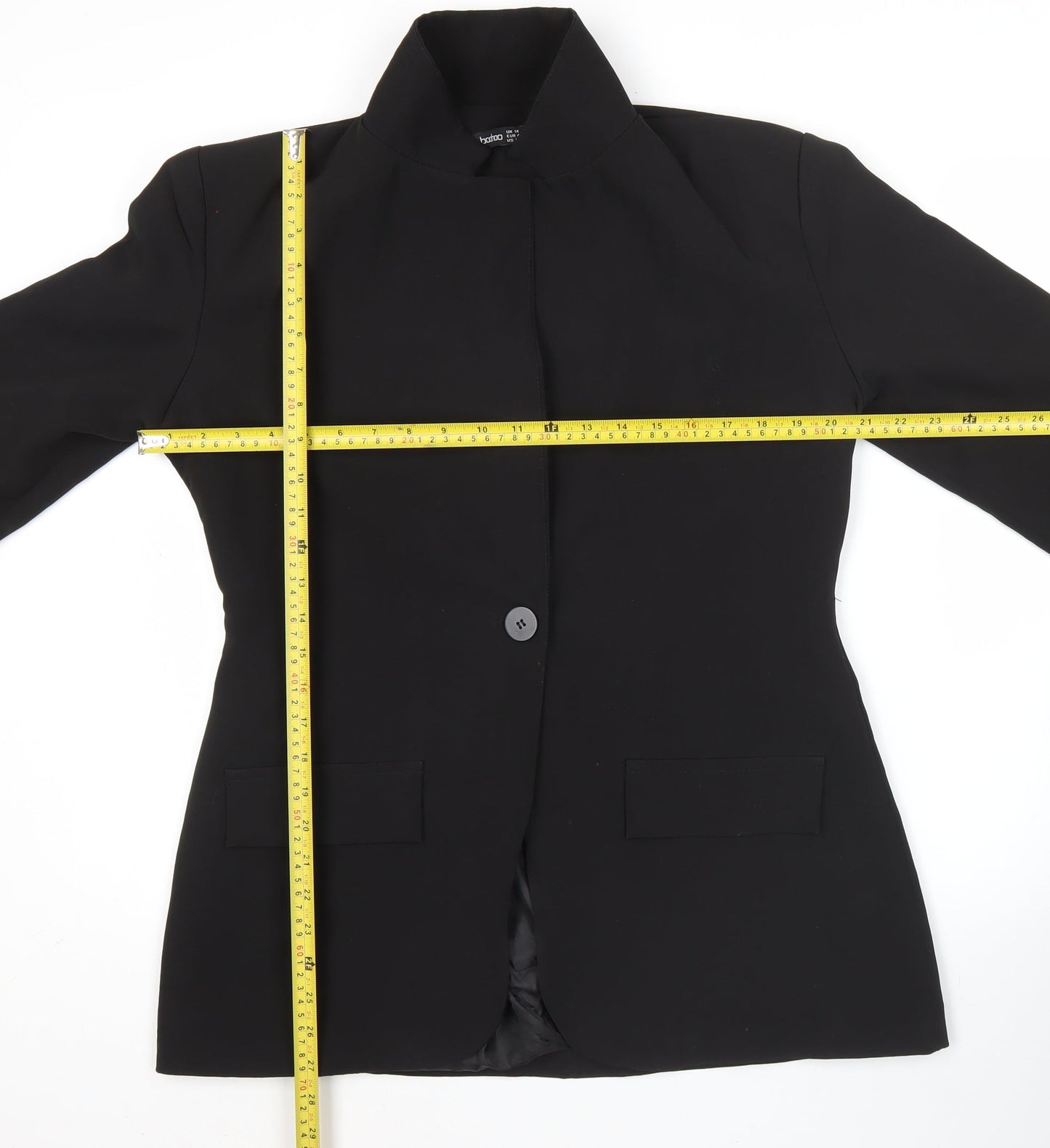 Boohoo Women’s Black Size 14 Blazer Jacket Single Breasted