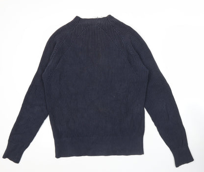 French Connection Men's Blue Cotton Chunky Knit Pullover Jumper S