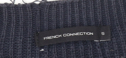French Connection Men's Blue Cotton Chunky Knit Pullover Jumper S