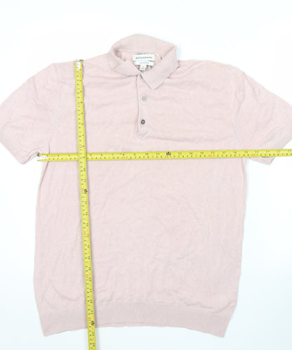 Marks and Spencer Men’s Pink Silk Cotton Polo Shirt M
