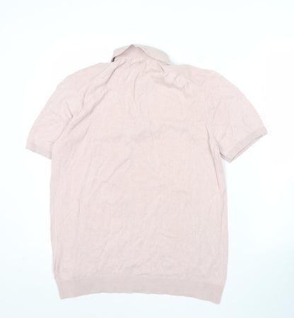 Marks and Spencer Men’s Pink Silk Cotton Polo Shirt M