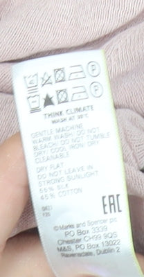 Marks and Spencer Men’s Pink Silk Cotton Polo Shirt M