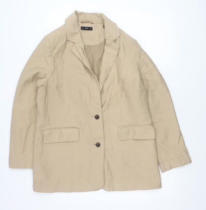 F&F Women’s Beige Double-Breasted Suit Jacket UK 16 Workwear