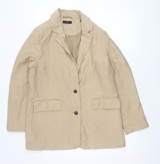 F&F Women’s Beige Double-Breasted Suit Jacket UK 16 Workwear