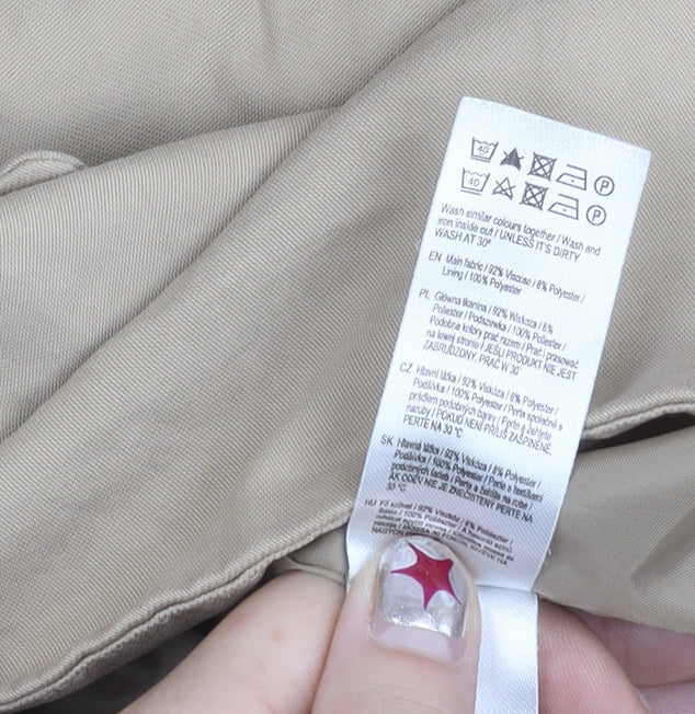 F&F Women’s Beige Double-Breasted Suit Jacket UK 16 Workwear