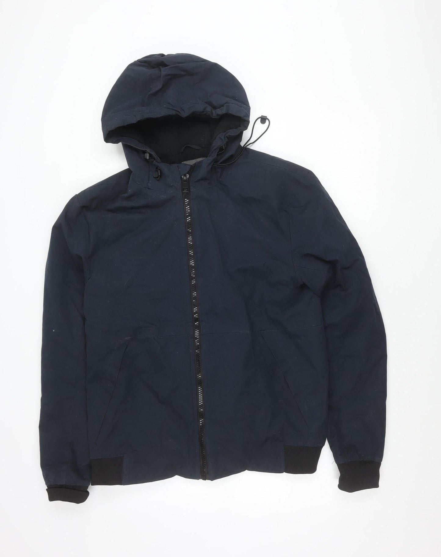 Primark Men’s Blue Medium Bomber Jacket Hooded Polyester Casual