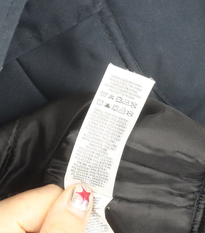 Primark Men’s Blue Medium Bomber Jacket Hooded Polyester Casual