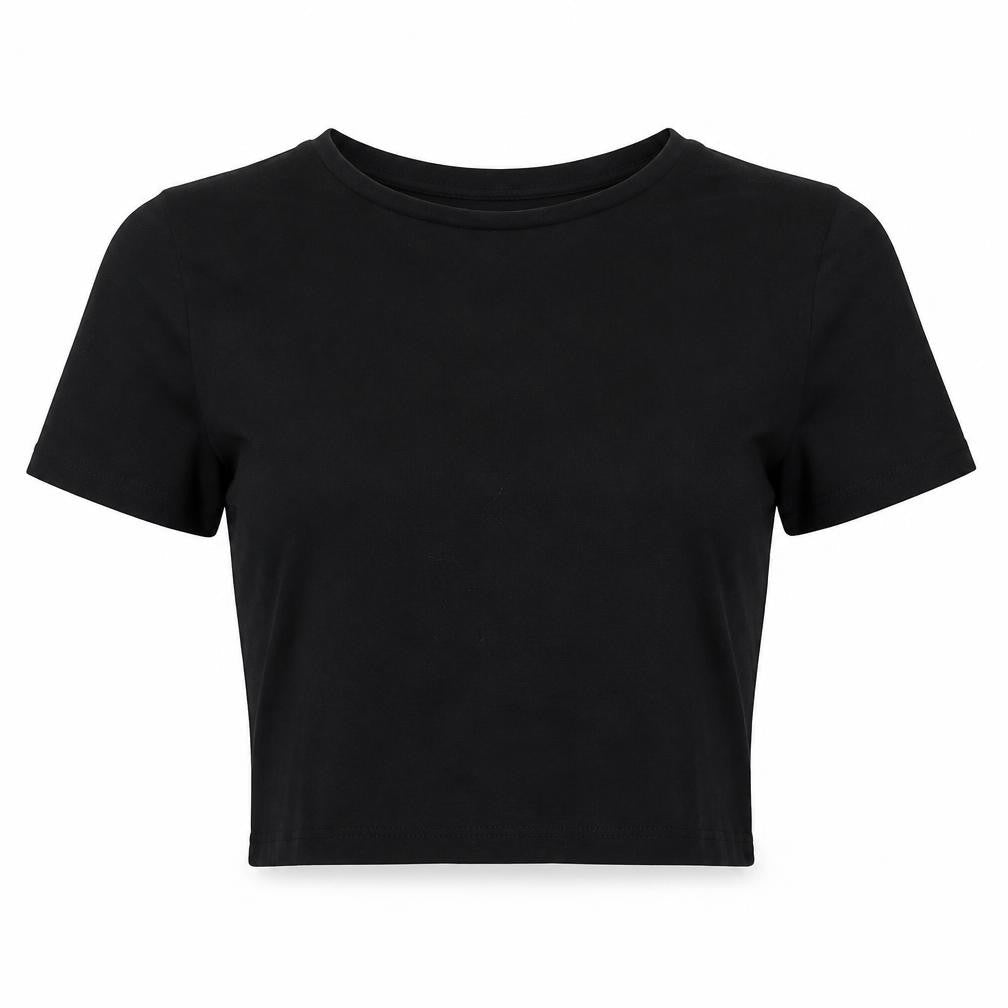Womens UK Size S Zara Black Cropped T-Shirt