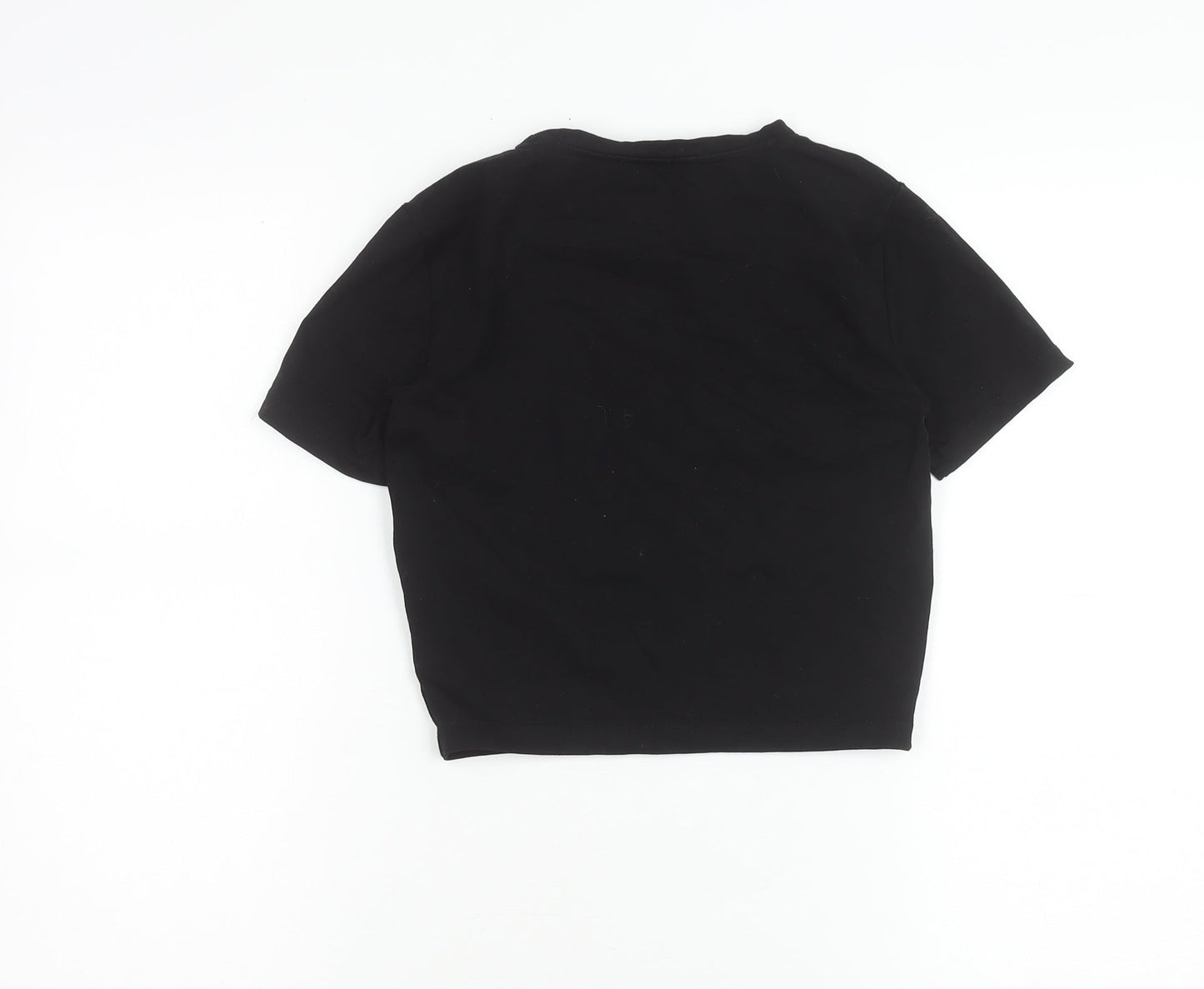 Womens UK Size S Zara Black Cropped T-Shirt