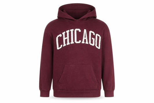 Primark Girls Red Chicago Pullover Hoodie 11-12 Years Cotton Blend