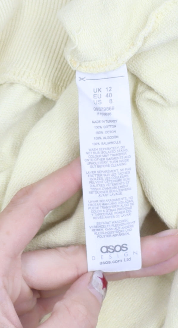 Womens UK Size 12 ASOS Yellow Pullover Sweatshirt