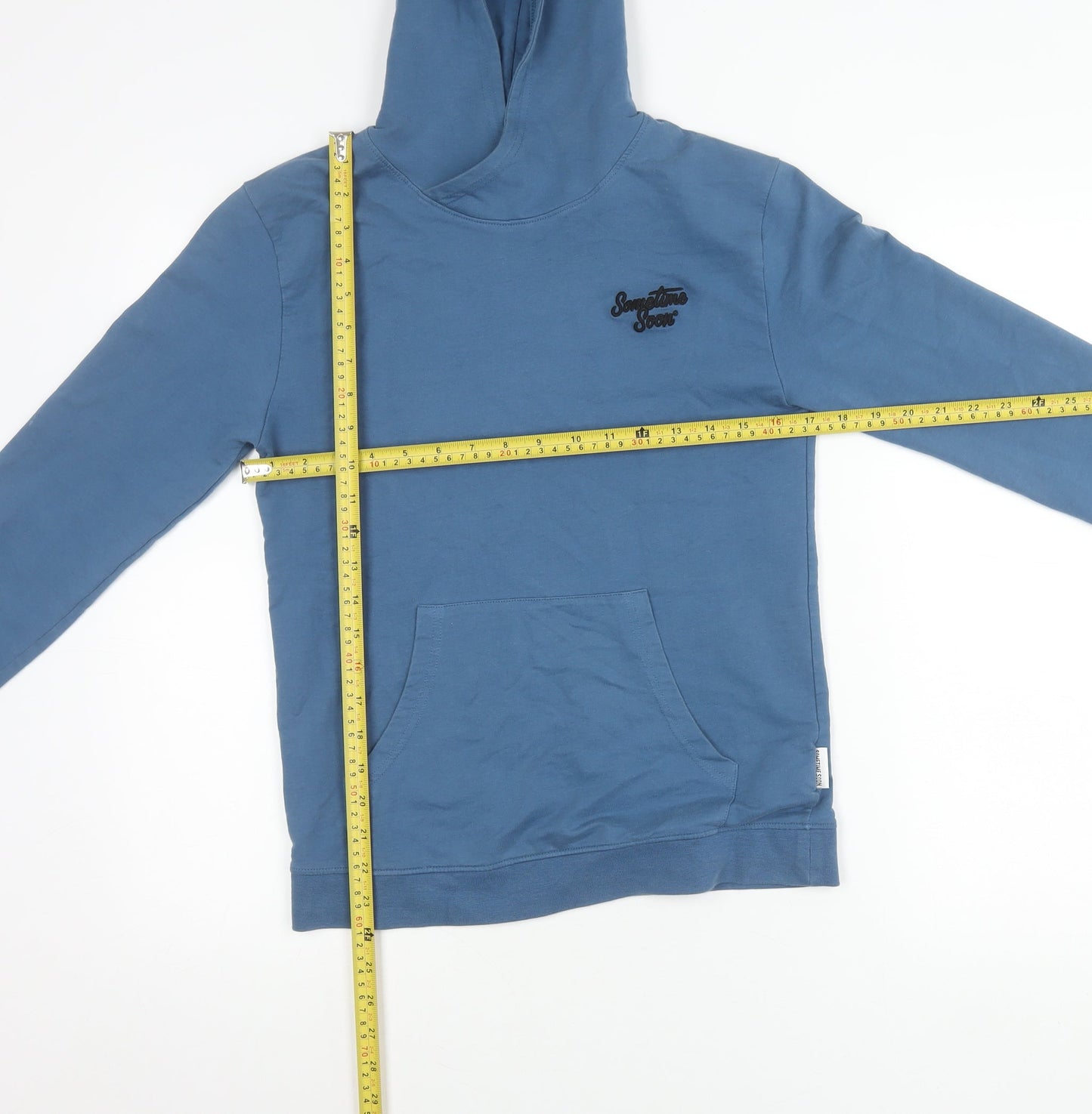 Sometime Soon Boys Blue Pullover Hoodie 12 Years Long Sleeve Cotton