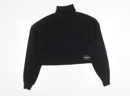 Calvin Klein Jeans Womens Black Roll Neck Pullover Jumper Size S
